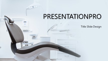 Dentist Chair Widescreen PowerPoint Template text slide design