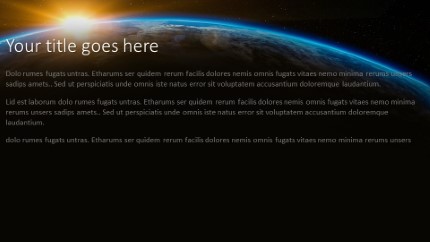 Sunrise Planet Widescreen PowerPoint Template text slide design