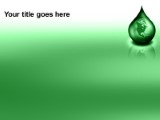 Waterdrop Globe Green PowerPoint Template text slide design