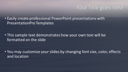 Ocean Horizon Widescreen PowerPoint Template text slide design