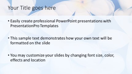 Plumeria Flowers Widescreen PowerPoint Template text slide design