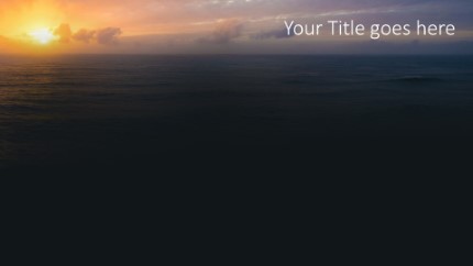 Ocean Sunrise Widescreen PowerPoint Template text slide design