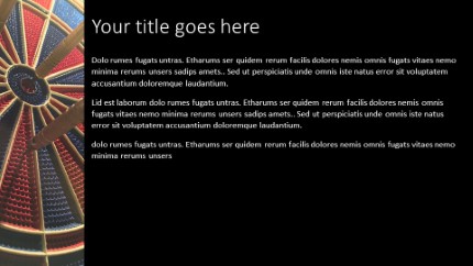 Dart Board RedBlue Widescreen PowerPoint Template text slide design