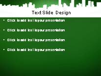 Downtown View Green PowerPoint Template text slide design