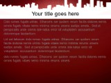 Downtown View Red PowerPoint Template text slide design