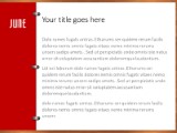 June Red PowerPoint Template text slide design