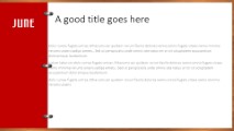 June Red Widescreen PowerPoint Template text slide design