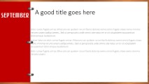 September Red Widescreen PowerPoint Template text slide design
