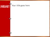 January Red PowerPoint Template text slide design