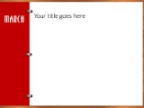 March Red PowerPoint Template text slide design