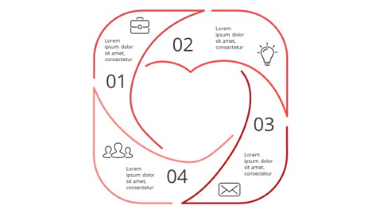 Square Heart 67 PowerPoint Infographic pptx design