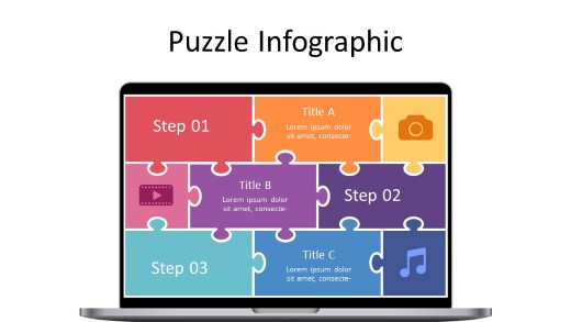 Device Computer Puzzles Steps PowerPoint Infographic pptx design