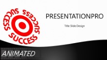 Success On Target Black Widescreen PPT PowerPoint Animated Template Background
