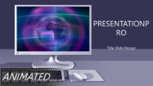 Desktop Globe Screensaver Widescreen PPT PowerPoint Animated Template Background