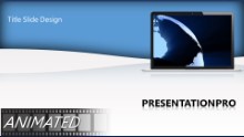 Globe On Laptop Widescreen PPT PowerPoint Animated Template Background
