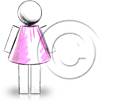 3D Woman Pinkcolor pen PPT PowerPoint picture photo