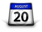 Calendar August20 PPT PowerPoint Image Picture