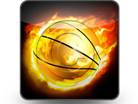 Flaming Squareasketball Square PPT PowerPoint Image Picture