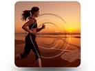 Woman Beach Run 01 Square PPT PowerPoint Image Picture