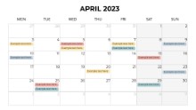 2023 Calendars Monthly Monday April