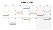 2023 Calendars Monthly Monday March