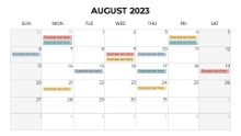2023 Calendars Monthly Sunday August