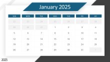 2025 Calendar All Months Angle