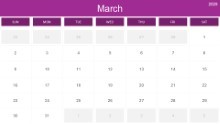 2025 Calendar Month Color Grid 03 March