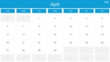 2025 Calendar Month Color Grid 04 April