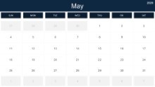 2025 Calendar Month Color Grid 05 May