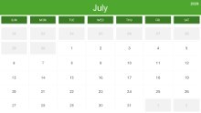 2025 Calendar Month Color Grid 07 July