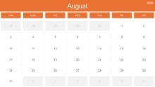 2025 Calendar Month Color Grid 08 August