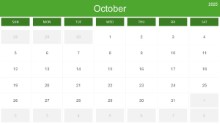 2025 Calendar Month Color Grid 10 October
