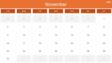 2025 Calendar Month Color Grid 11 November