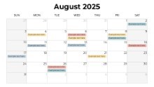 2025 Calendar Monthly Grid 08 August