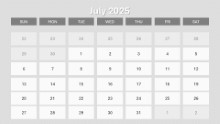 2025 Calendar Monthly Image 07 July