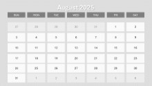 2025 Calendar Monthly Image 08 August