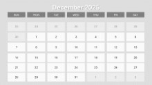 2025 Calendar Monthly Image 12 December