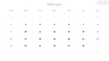 2025 Calendar Monthly Min 02 February