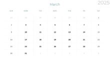 2025 Calendar Monthly Min 03 March