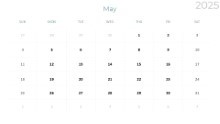 2025 Calendar Monthly Min 05 May