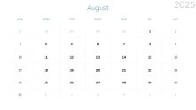 2025 Calendar Monthly Min 08 August