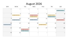 2026 Calendar Grid August