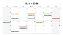 2026 Calendar Grid March