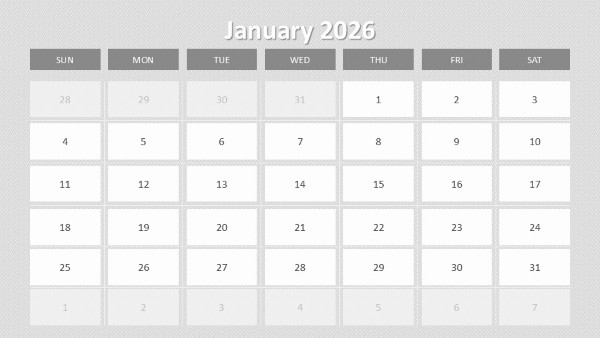 2026 Calendar Image Placeholders January