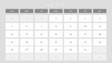 2026 Calendar Image Placeholders July