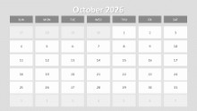 2026 Calendar Image Placeholders October
