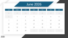 2026 Calendar Months Angles June