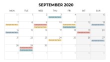 Calendars 2020 Monthly Monday September