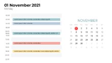 Calendars 2021 Daily Log November